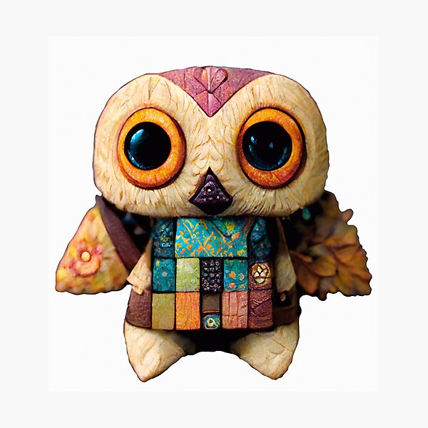 Item preview, Cute Patchwork Owl - Cream designed and sold by LeahTT.