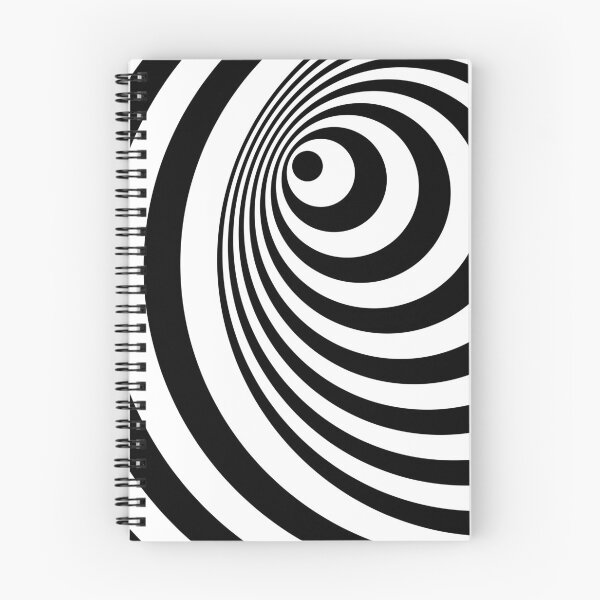 Item preview, Black and White Geometric Psychedelic 70s Retro Swirl Tunnel Ring Pattern designed and sold by All-Black-White.