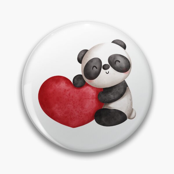 Item preview, White Illustrated Panda with Heart designed and sold by Darkinela.