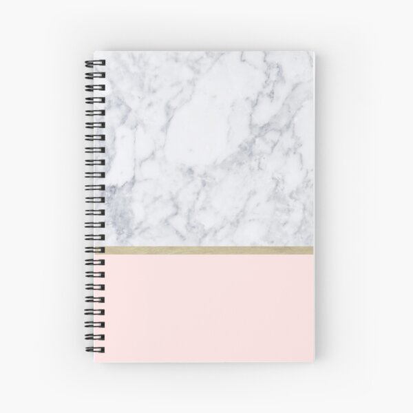 Marble Gold Blush Pink Pattern Spiral Notebook