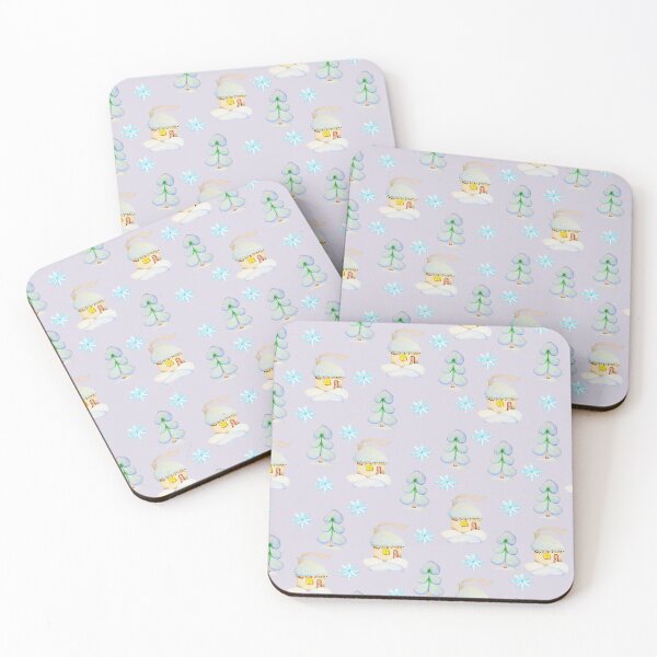 Item preview,  Watercolor  Snowflakes and houses seamless patern blue background patern Christmas patern Cute patern designed and sold by Sunflower-7.