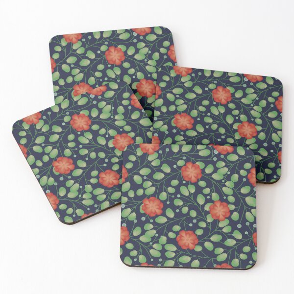 Item preview, Christmas Floral - Blue designed and sold by JaselviiStudio.