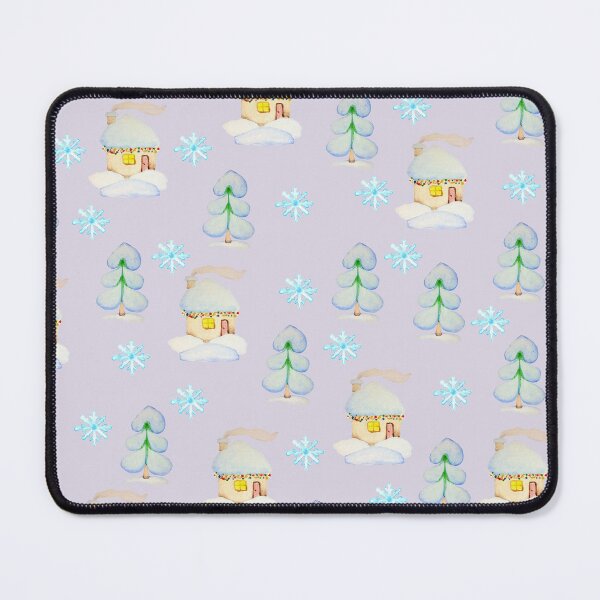 Item preview,  Watercolor  Snowflakes and houses seamless patern blue background patern Christmas patern Cute patern designed and sold by Sunflower-7.
