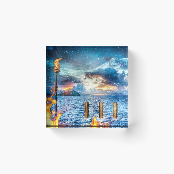 Item preview, 3 Posts on the Ocean Beach Tropical Island Landscape Castaway designed and sold by Jolly-Yosei.