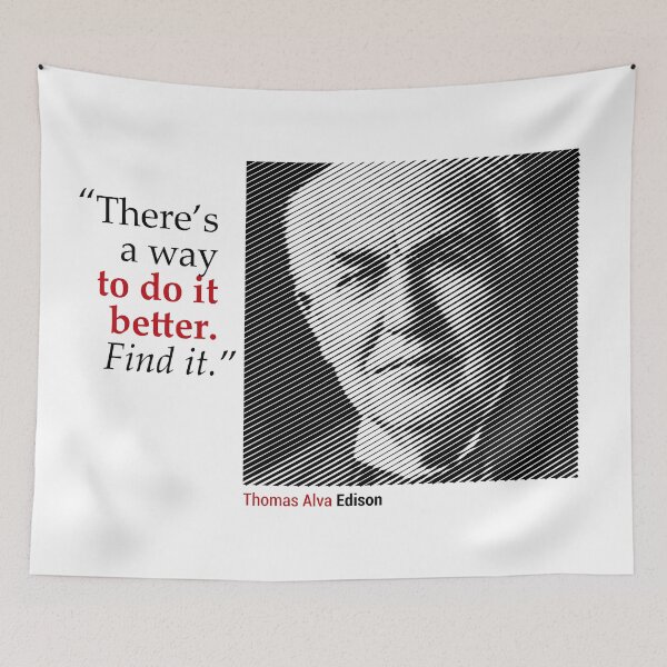 Item preview, Thomas Alva Edison's Portrait with a Creativity Quote designed and sold by emotica.