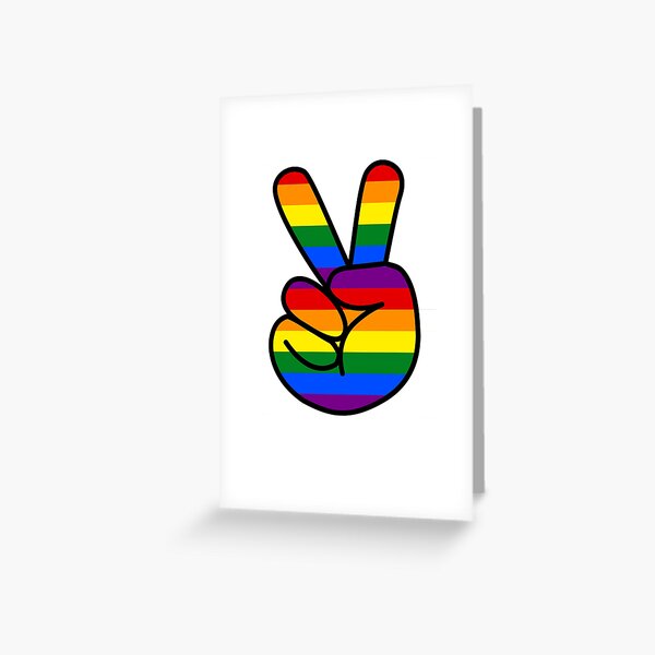 Peace Sign Lgbt Sticker Hand Lgbt Pride Month Love Lgbt Greeting Card For Sale By Raihaneart 