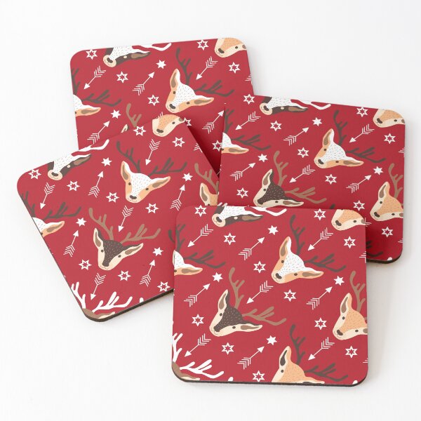 Item preview, Christmas Seamless Pattern - Red Background With Raindeers designed and sold by ImagesDesigns.