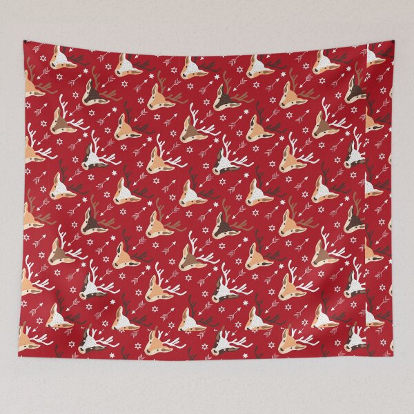 Item preview, Christmas Seamless Pattern - Red Background With Raindeers designed and sold by ImagesDesigns.