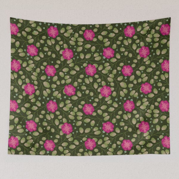 Item preview, Christmas Floral - Forest Green  designed and sold by JaselviiStudio.