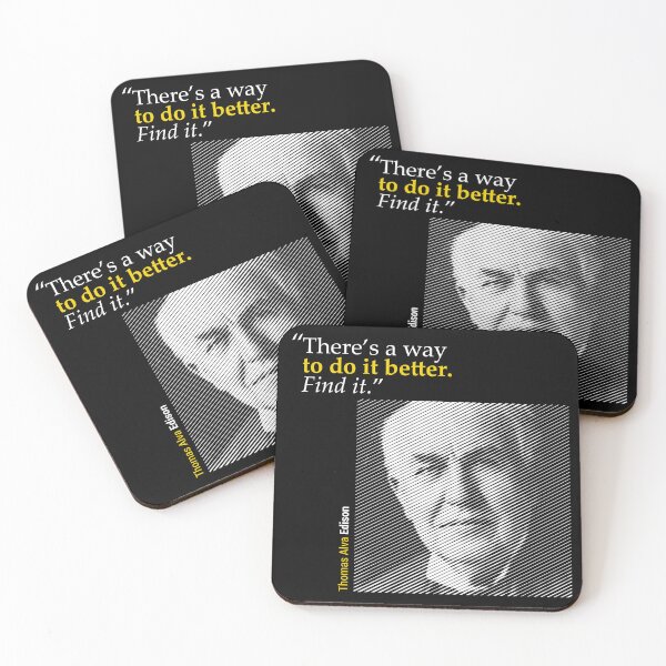 Item preview, Thomas Alva Edison's Portrait with a Creativity Quote (inverse) designed and sold by emotica.