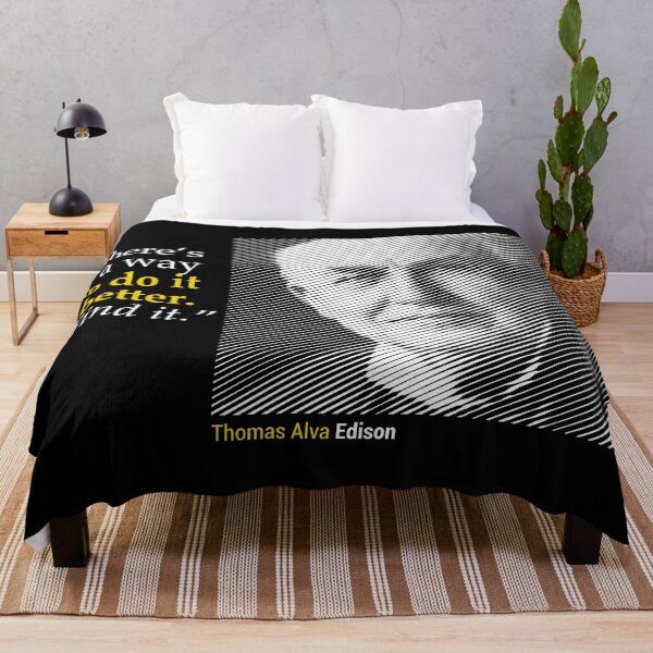 Item preview, Thomas Alva Edison's Portrait with a Creativity Quote (inverse) designed and sold by emotica.