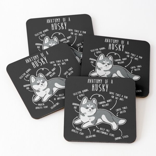 Item preview, Grey Siberian Husky Dog Anatomy designed and sold by Clara Hollins.