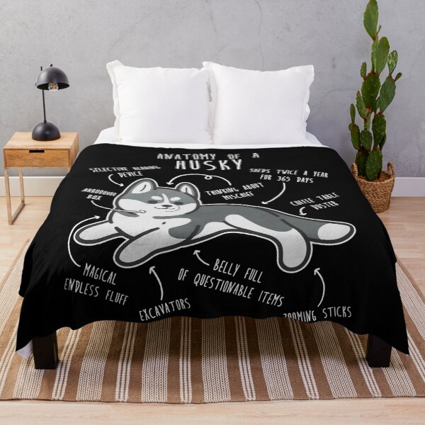 Item preview, Grey Siberian Husky Dog Anatomy designed and sold by Clara Hollins.