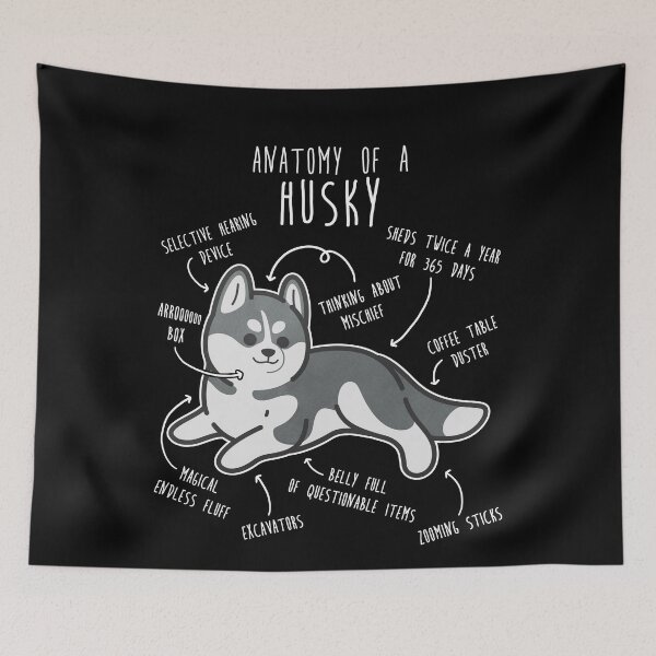 Item preview, Grey Siberian Husky Dog Anatomy designed and sold by Clara Hollins.