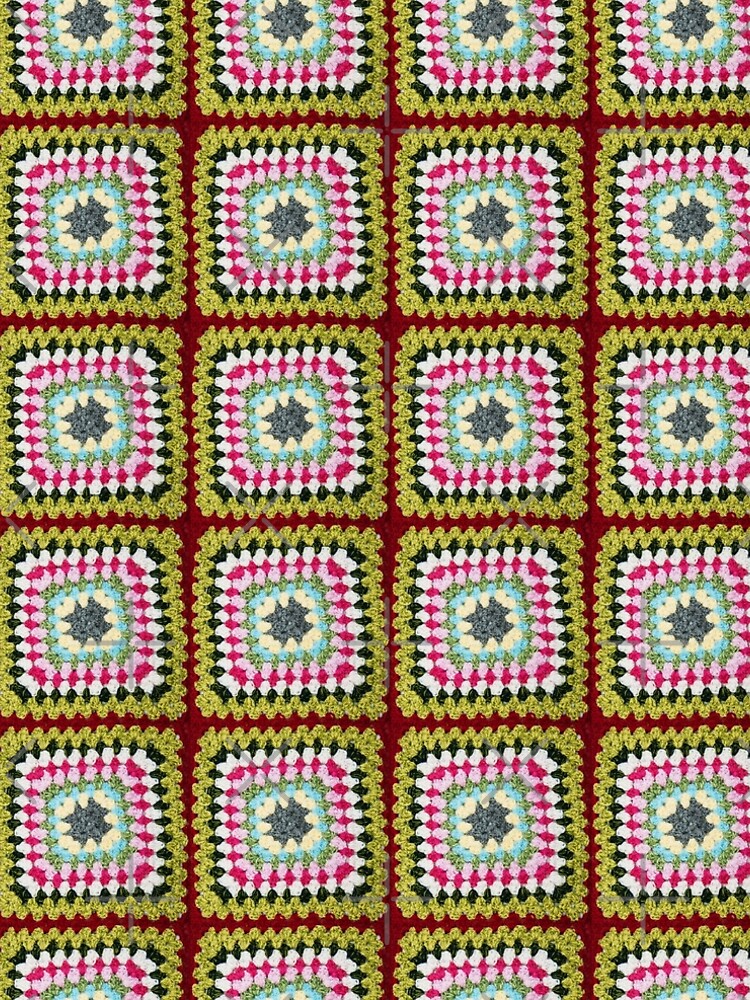 Colorful Vintage Granny Square Crochet Art Print for Sale by prirajdesigns