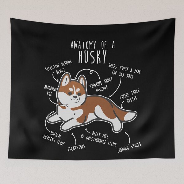 Item preview, Red Siberian Husky Dog Anatomy designed and sold by Clara Hollins.
