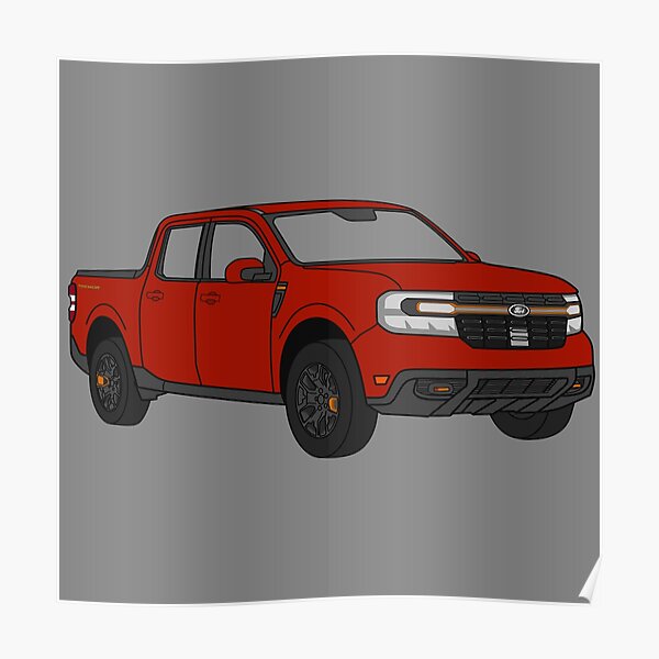 "Ford Maverick Hot Pepper Red Tremor" Poster for Sale by Yensid1971 Redbubble