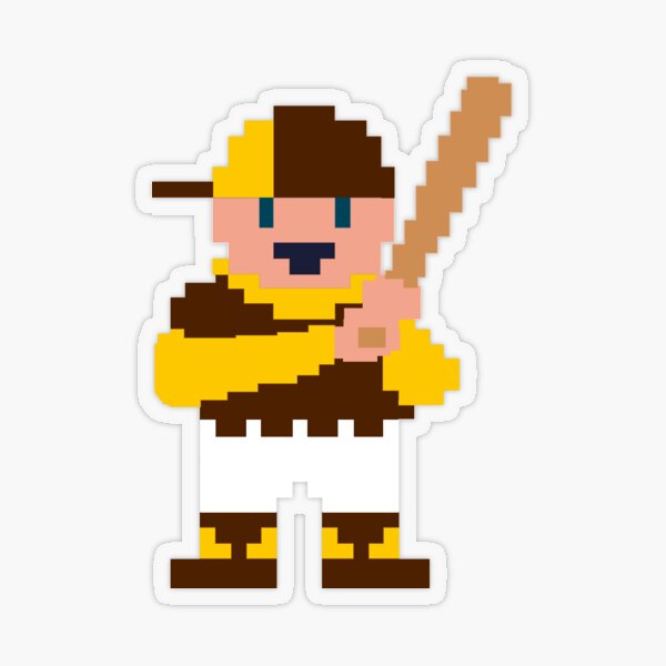 San Diego Throwback Baseball Player (light tone) Transparent Sticker