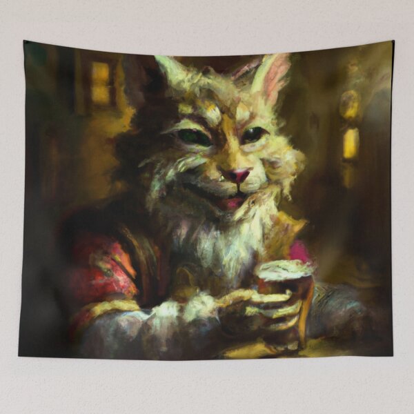 Item preview, Barney the Cat, jovial at the tavern (Realism) designed and sold by thecatandkettle.