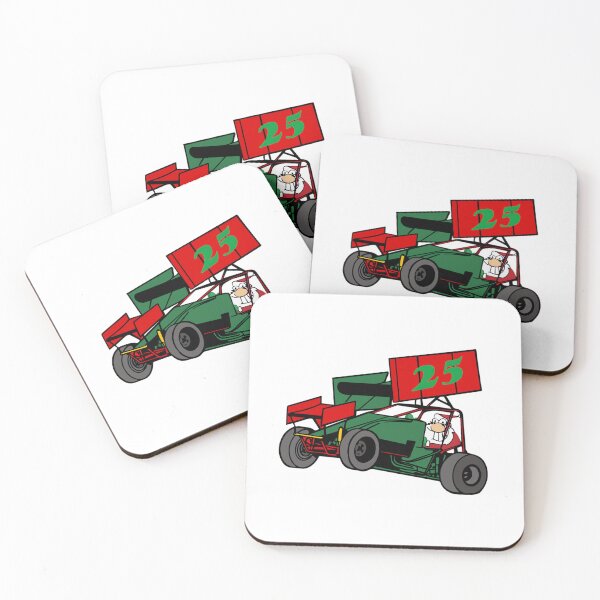 Item preview, Sprint Car Lovers Santa Driving Dirt Track Racing Sprint Car  designed and sold by zmeiagrelhan.