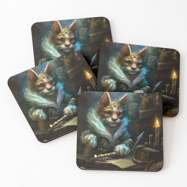 Item preview, Shiloh the Cat, reading at his desk (Baroque) designed and sold by thecatandkettle.