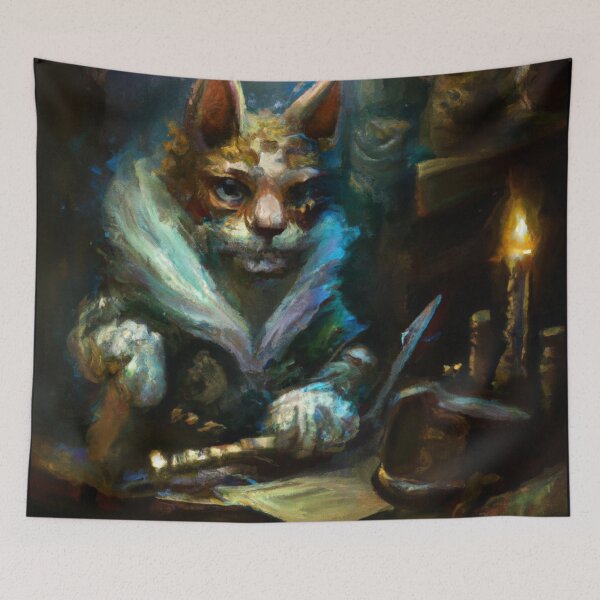 Item preview, Shiloh the Cat, reading at his desk (Baroque) designed and sold by thecatandkettle.