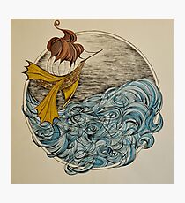 The Ship and The Swirling Sea Photographic Print