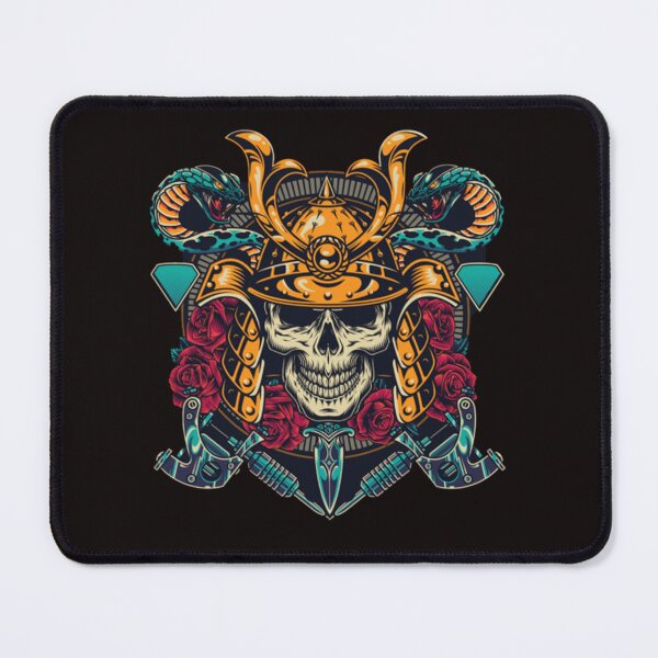 Item preview, Samurai Skull with Cobras on Both Sides Design designed and sold by RepublicOfFire.