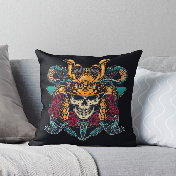 Item preview, Samurai Skull with Cobras on Both Sides Design designed and sold by RepublicOfFire.
