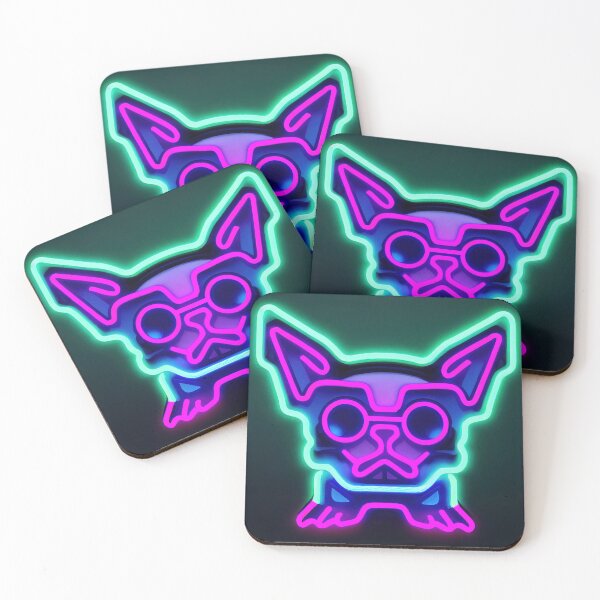 Item preview, Cyberpunk happy chihuahua neon style designed and sold by Laguardia3D.