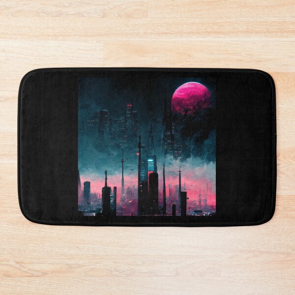 Item preview, Futuristic City At Night (Neo Noir Blade Runner Theme Cityscape Vaporwave Poster) designed and sold by ZGigerBarker.