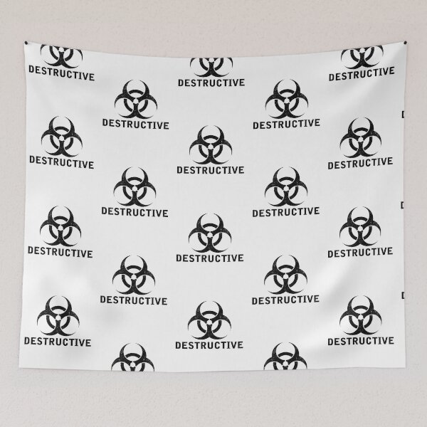 Item preview, DESTRUCTIVE word with Biohazard symbol designed and sold by Dreamakerstudio.