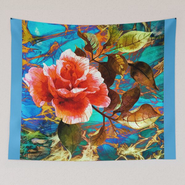 Item preview, rose sur fond abstrait/rose on abstract background designed and sold by clemfloral.