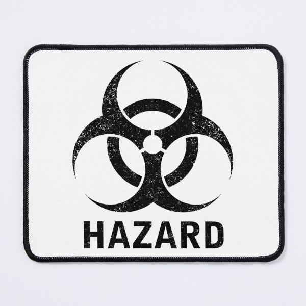 Item preview, HAZARD word with Biohazard symbol designed and sold by Dreamakerstudio.