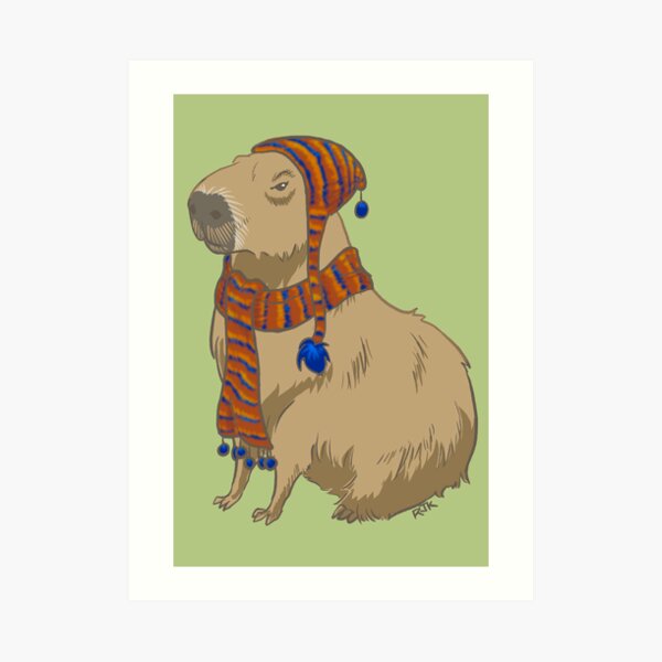 Prints of Digital illustration of Capybara (Hydrochoerus