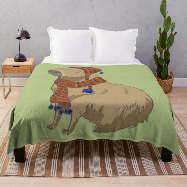 Item preview, Anime-style Capybara Just Sitting There with Hat and Scarf designed and sold by RJKpoyp.