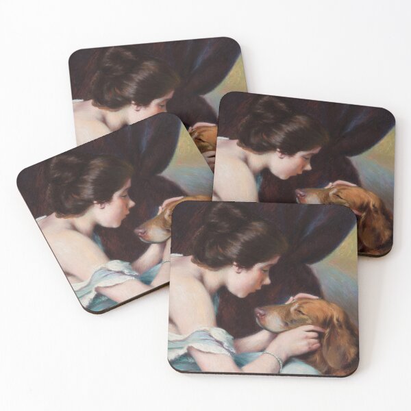Item preview, Best Friend, Woman and Dog, Vintage Art designed and sold by vintagevivian.