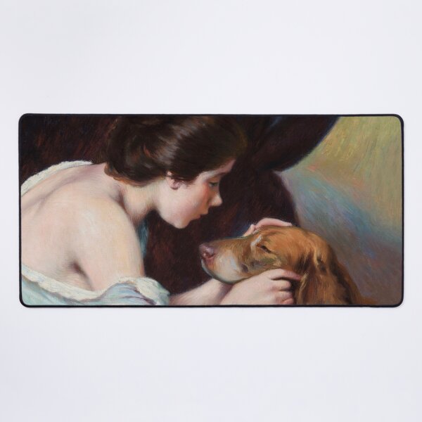 Item preview, Best Friend, Woman and Dog, Vintage Art designed and sold by vintagevivian.