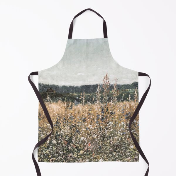 Aperçu de l'œuvre Blossoming Field, Vintage Painting, Muted Neutral Colors créée et vendue par vintagevivian.