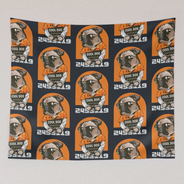 Item preview, Cool Dog Prison Pug designed and sold by redbubblebyuzka.