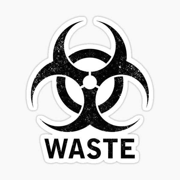 waste-word-with-biohazard-symbol-sticker-for-sale-by-dreamakerstudio-redbubble