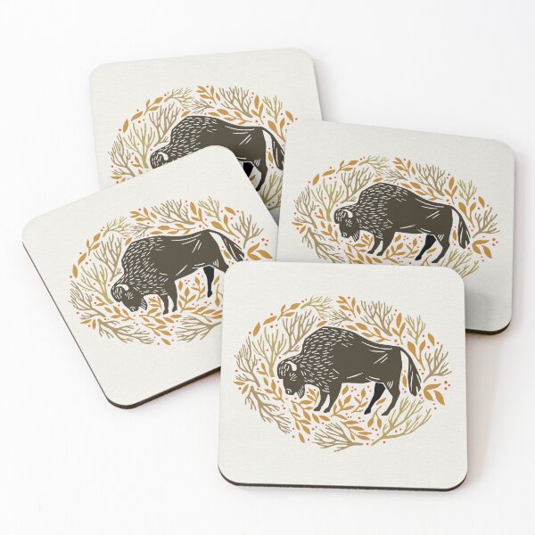 Item preview, Folk Forest Bison on Textured Natural Paper designed and sold by cindytomczyklee.