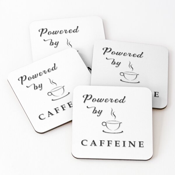 Item preview, Vintage Powered by Caffeine Black Lettering Quote designed and sold by LindaCooke.