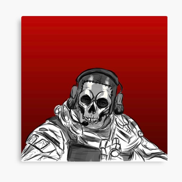 COD MW2 Ghost Staring Meme cropped HIGH QUALITY Art Print by UprizeShop