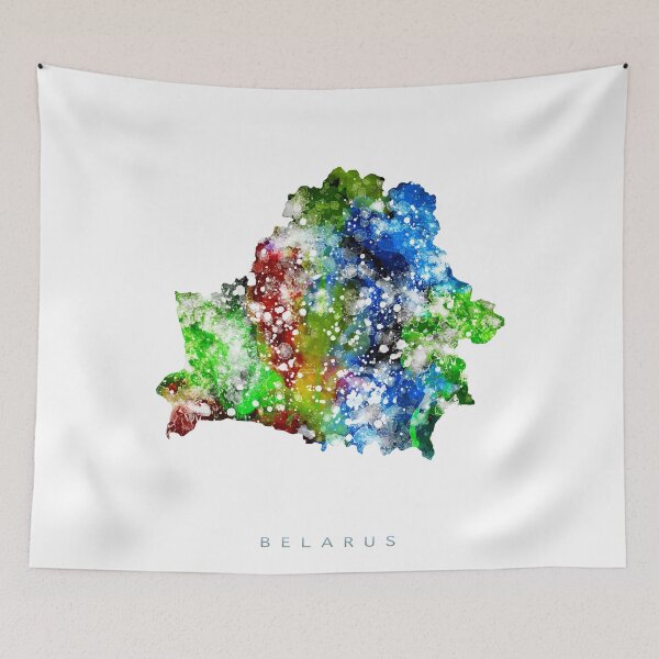 Item preview, Belarus Map Watercolor Painting designed and sold by InkistPrints.