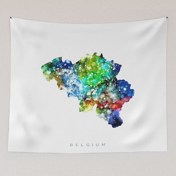Item preview, Belgium Map Watercolor Painting designed and sold by InkistPrints.