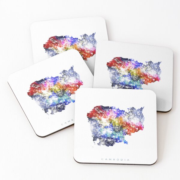 Item preview, Cambodia Map Watercolor Painting designed and sold by InkistPrints.