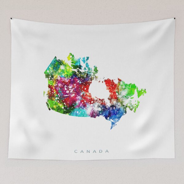 Item preview, Canada Map Watercolor Painting designed and sold by InkistPrints.