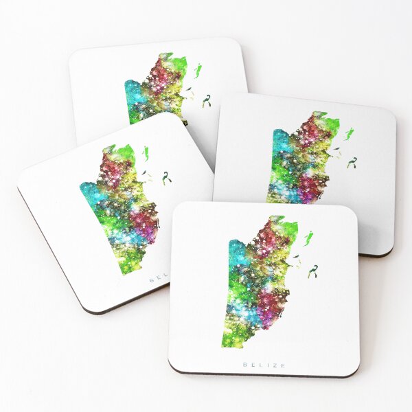 Item preview, Belize Map Watercolor Painting designed and sold by InkistPrints.