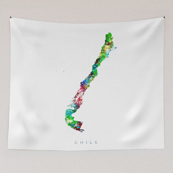 Item preview, Chile Map Watercolor Painting designed and sold by InkistPrints.
